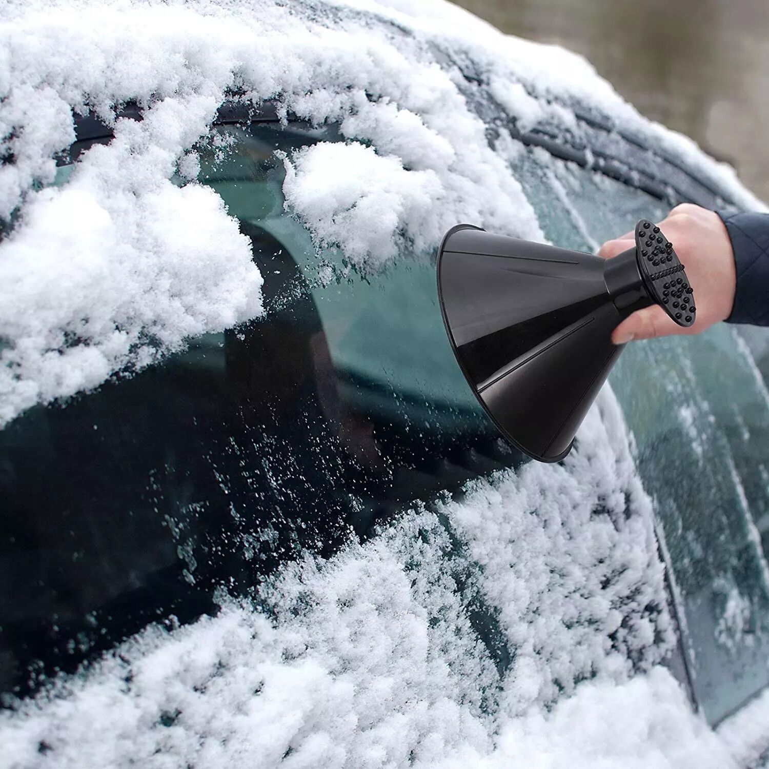 INF Grattoir à neige et glace pour vitre de voiture Noir