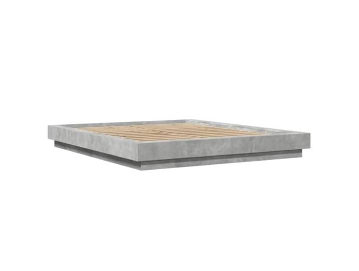 KTHLBRH Bettgestell grau Zement 160 x 200 cm aus mehrschichtigem Holz Minimalistisches Design, Lattenrost im Lieferumfang enthalten, Matratze nicht im Lieferumfang enthalten, Montage erforderlich