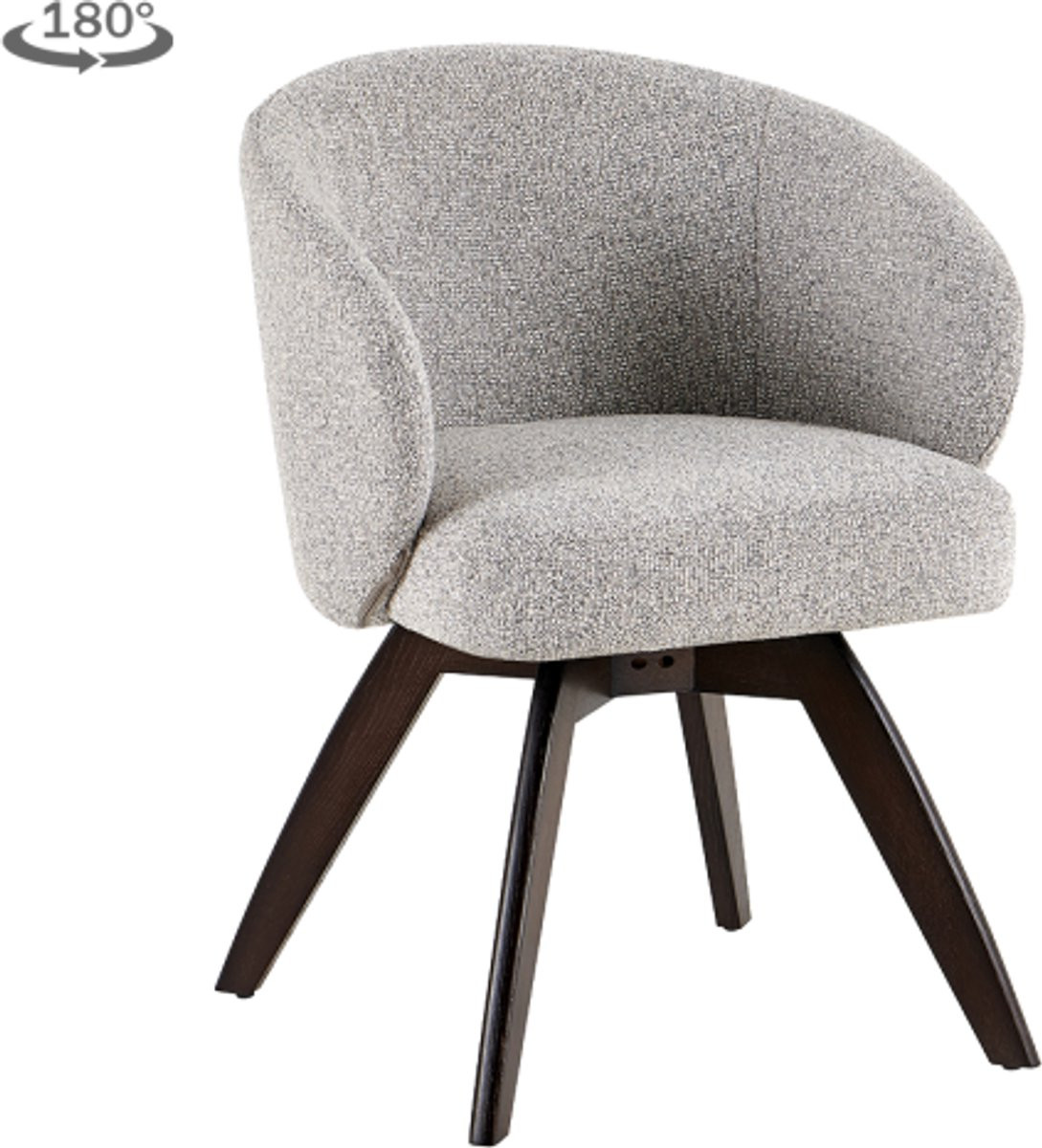 Tower Living Brescia eetkamerstoel Puente 09 draaibaar - Light grey - Espresso