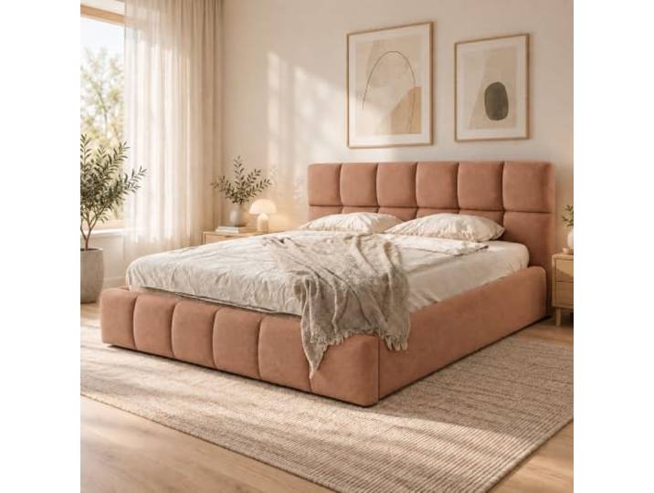 Home Collective Polsterbett mit Bettkasten und Lattenrost Rost Lattenrost mit 48 Leisten & Gasdruckfedern, pet-proof Polsterstoff, Kassettensteppung 160x200 cm