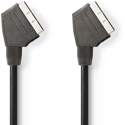 Nedis SCART-Kabel | SCART Stecker | SCART Stecker - Vernickelt | 480p | 1.50 m | Rund | PVC | Schwarz | Label