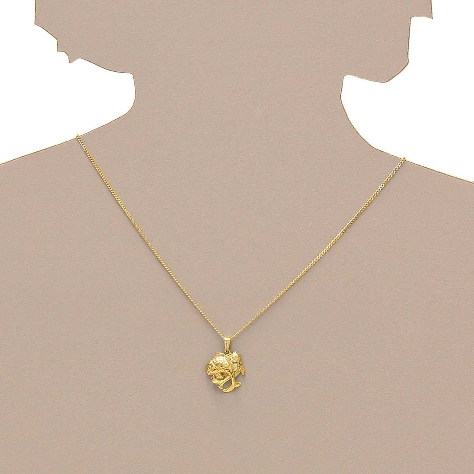 Kettenanhänger OSTSEE-SCHMUCK "- Tierkreiszeichen Fische - Gold 585/000 -" Gr. 25, gold (gold 585, goldfarben, gelb), Schmuckanhänger, Damen, Gelbgold 585, Kettenanhänger