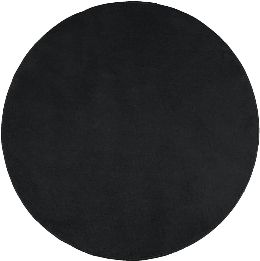 Brayden Studio Baia Area Rug Black Round 120cm