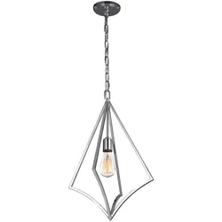 Pendellampe Deckenleuchte Hängelampe Stahl Chrom D 35,3 cm Esszimmerlampe