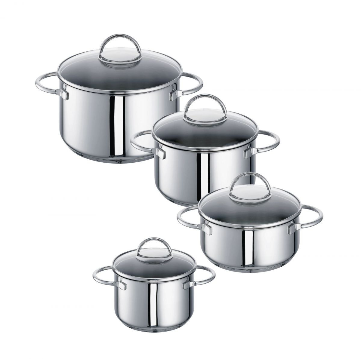ROHE Germany Ravenna RVS-pannenset, 4-delig, Nimm-4-set