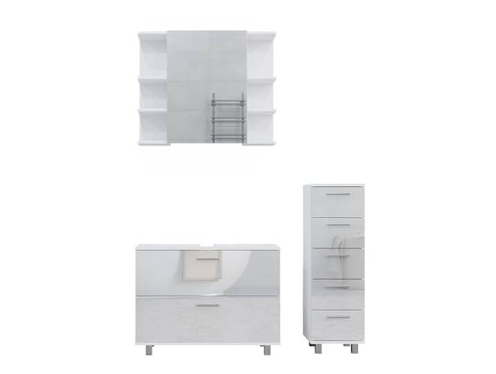Vicco Badkamermeubelset Ilias , Wit Hoogglans 80 cm