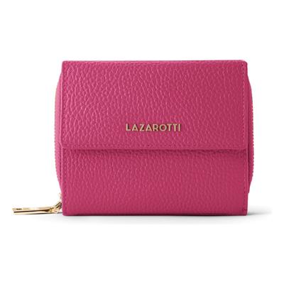 Geldbörse LAZAROTTI "Bologna Leather Zip-Around Geldbörse Leder 12 cm", Damen, pink, Leder, Kleinlederwaren