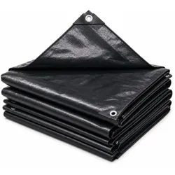 Relaxdays Wasserdichte Abdeckplane 140 g/m2 Schwarz