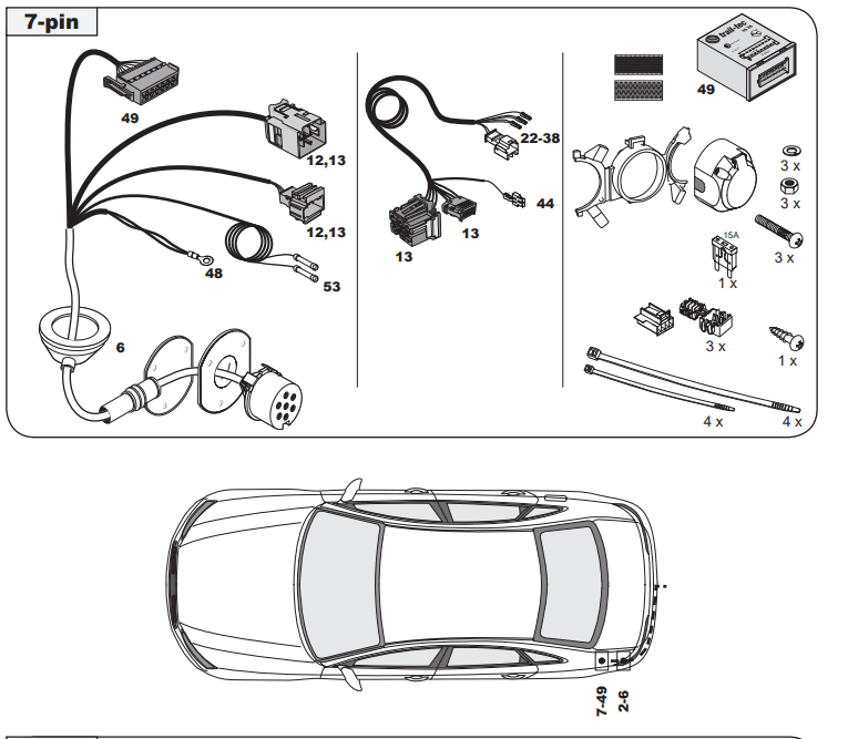 FAISCEAU SPECIFIQUE 7 BROCHES POUR AUDI A8 (01/17-)