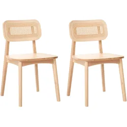 ESSZIMMERSTUHL 2er-Set Holz Hellbraun Keno