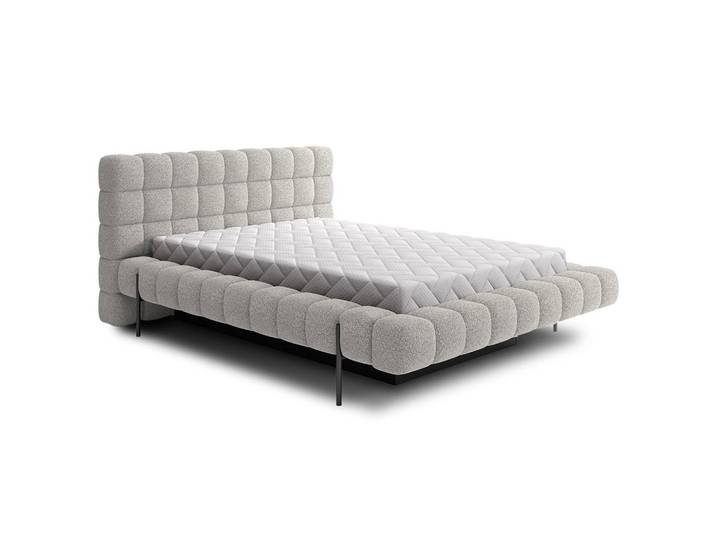 Petits-meubles Boxbett 160/200 Ezio Grau, Holz, 160x200 cm, Schlafzimmer, Bett, Polsterbetten