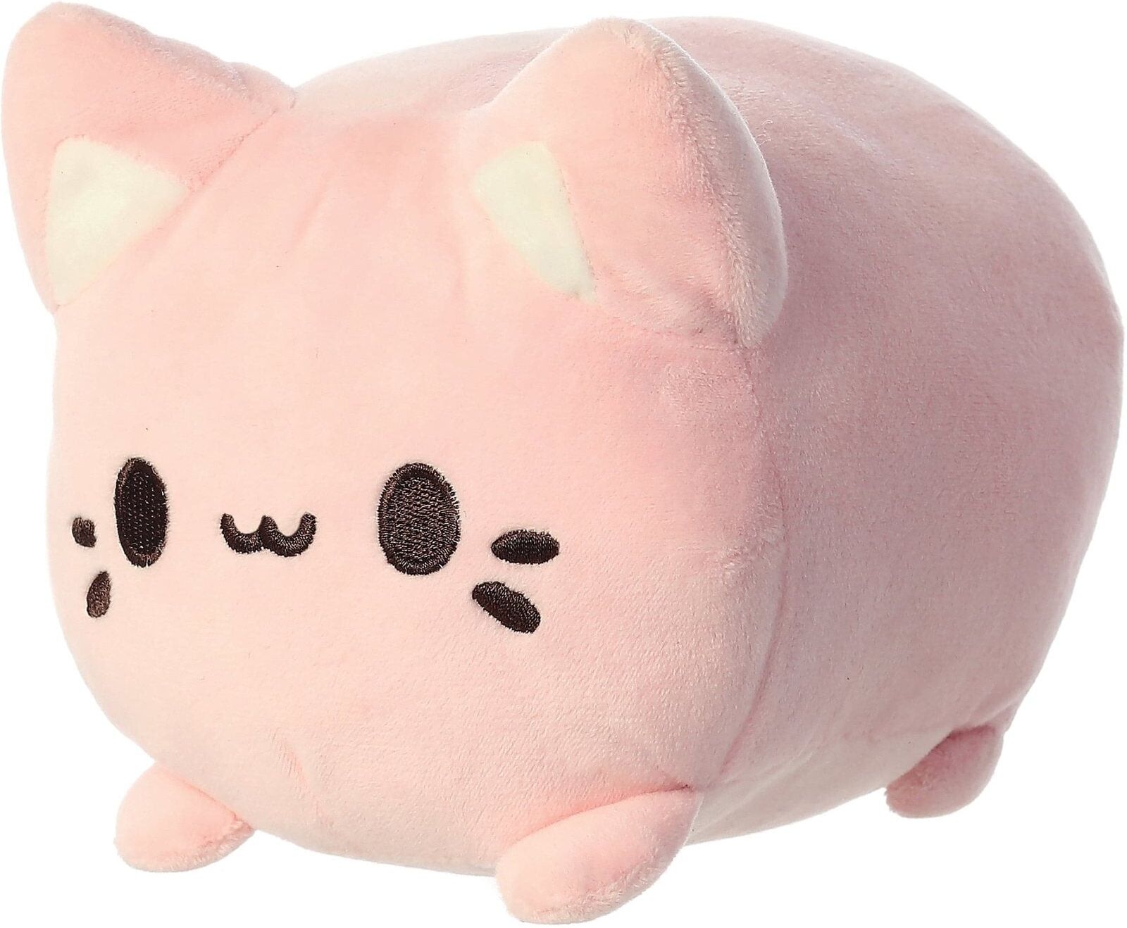 Aurora 7" Plush Tasty Peach Strawberry Meowchi - 18cm Soft Minky Fabric Stuffed Animal for Kids & Adults