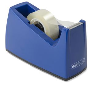 RAPESCO Klebebandabroller 300, 0774, blau, Tischabroller für Klebeband 25mm x 33m