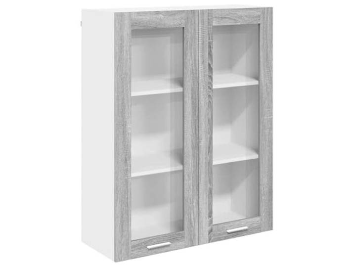 HKTMGDNG Hängeschrank Graues Sonoma 80 x 31 x 100 cm Holzwerkstoff Moderner Wandküchenschrank in Grau-Sonoma-Optik bietet viel Platz für Geschirr und Küchenutensilien im Esszimmer.