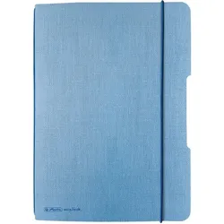 herlitz Notizheft flex, Leinen, A5, 40 Blatt, hellblau, punktiert