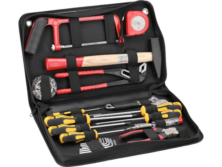 Jeu d'outils\, 23 pièces\, dans un dossier en tissu