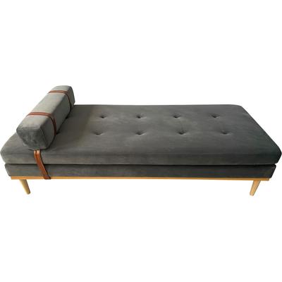 Daybed SALESFEVER "Bett: Entspannung pur", grau (grau, natur, natur), B:75cm H:42cm L:180cm, 100% Polyester, Daybetten, Tagesbett Gästebett, Entspannung pur: Tagesliege mit Kopf- und Nackenstütze