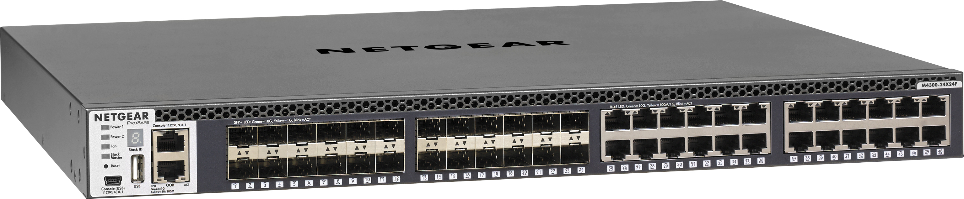 NETGEAR M4300-24X24F/US/EMEA, Managed, 10G Ethernet (100/1000/10000), Rack-Einbau, 1U