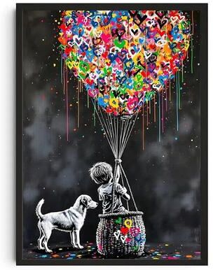 Inspire Essentials Banksy Graffiti Wall Art Street Art Canvas Poster Modern Urban Decor 5 20x30cm