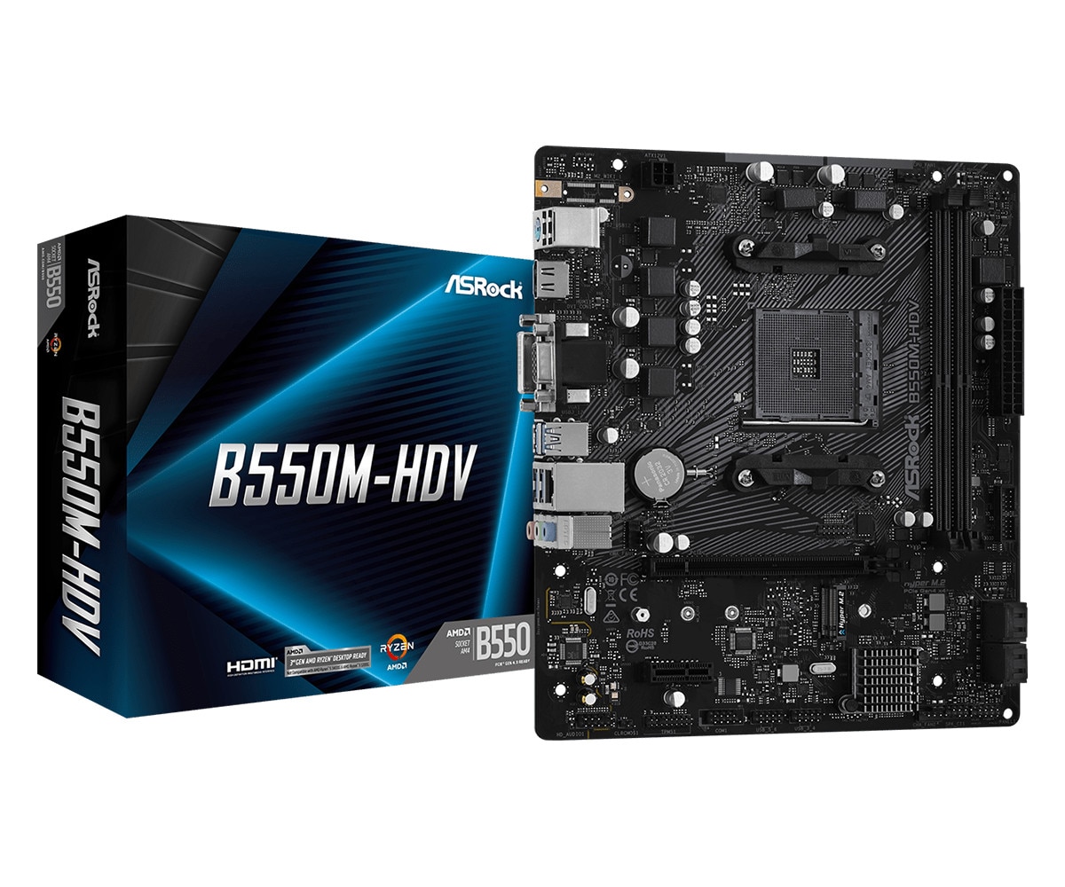 ASRock B550M-HDV Micro-ATX Mainboard - Sockel AM4