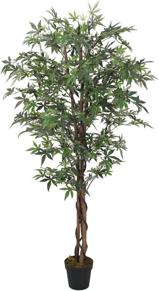 The Seasonal Aisle Faux Maple Tree in Pot Green 200cm H x 100cm Wx 20cm D