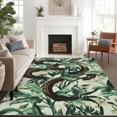 Garvee Jungle Serpent Washable Area Rug