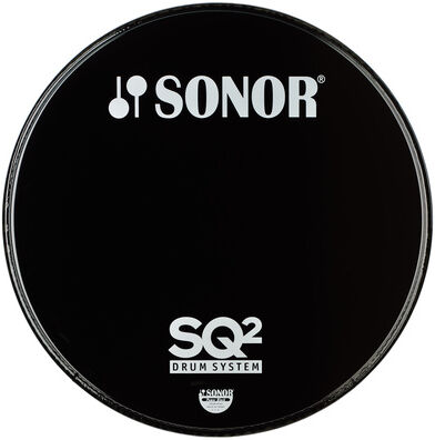 Sonor PB20BL SQ2 Bass Reso Head Schwarz mit Sonor und SQ2 Logo