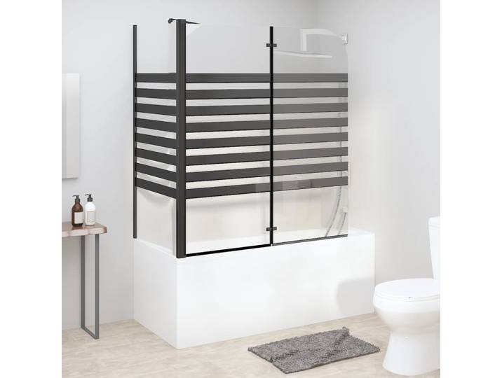 vidaXL Duschabtrennung 120x68x130 cm Hartglas Gestreift