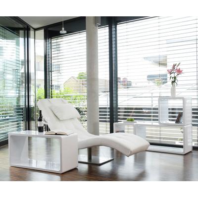Relaxsessel SALESFEVER "Komfortabler Loungesessel", weiß, B:60cm H:40cm T:200cm, Sessel, Relaxsessel, mit Nackenkissen, Relaxliege mit modernem Metallfuß