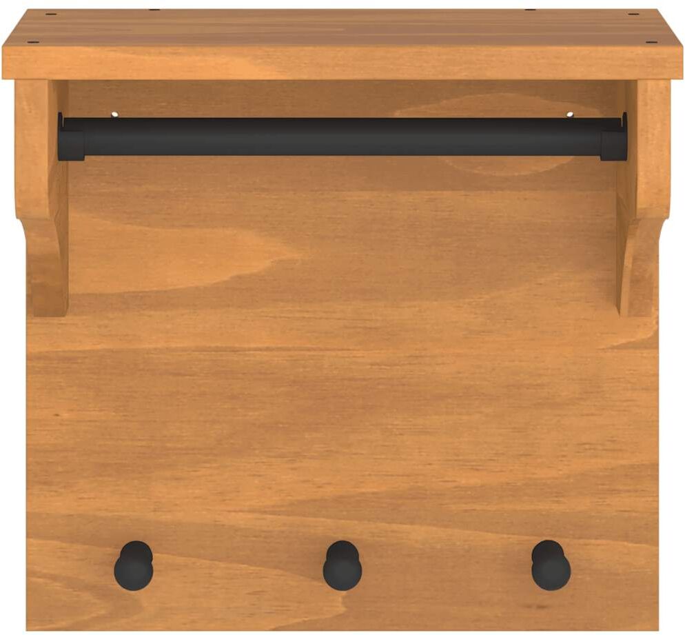 vidaXL Porte-manteau mural SANDNES 43x30x42 cm bois massif pin