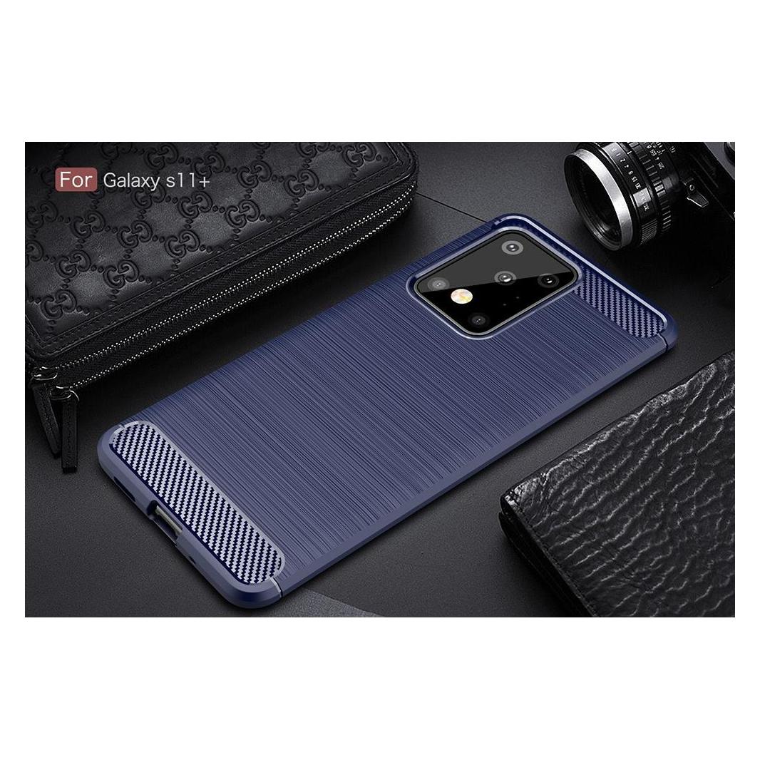 Cover-Discount Galaxy S20 Ultra - Silikon Case Metall Carbon Look dunkelblau (Samsung Galaxy S20 Ultra) (101224082C)