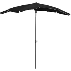 Helloshop26 - Gartenschirm mit Stange 200 x 130 cm schwarz 02_0008318