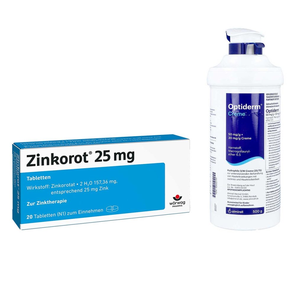 Zinkorot 25 Mg Tabletten + Optiderm Creme Im Spender 08105418