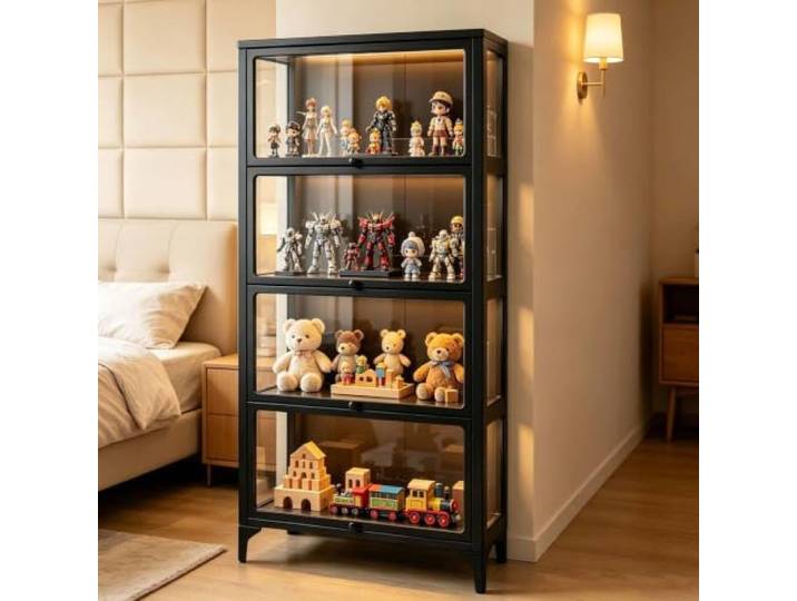 Glasschrank Glasvitrine Display Cabinet Sammlervitrine Vitrinenschrank Glasvitrine Standvitrine Mit 4 Ablagen Vitrine Glas Stehend Display Case Cabinet Living Room Bookcases Regal Schlafzimmer