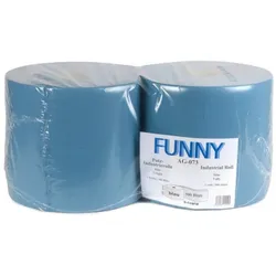 2 Putztuchrollen Industrie 3-lagig a`500 Abrisse 26 x 36cm, blau