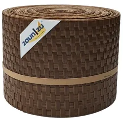 zaun zu® Sichtschutzstreifen Rattan PE für Doppelstabmatten Honigbraun 26m