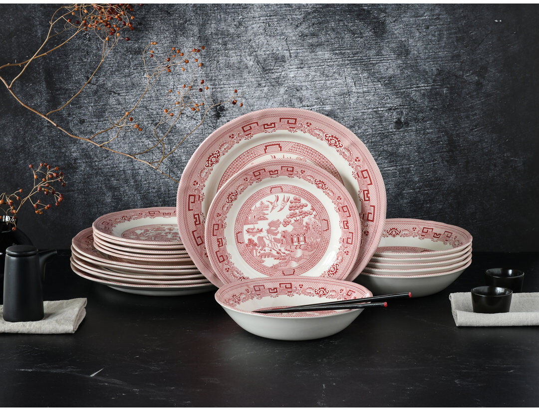 Creatable China Town 18 Piece Stoneware Dinnerware Set White/Opaline 18