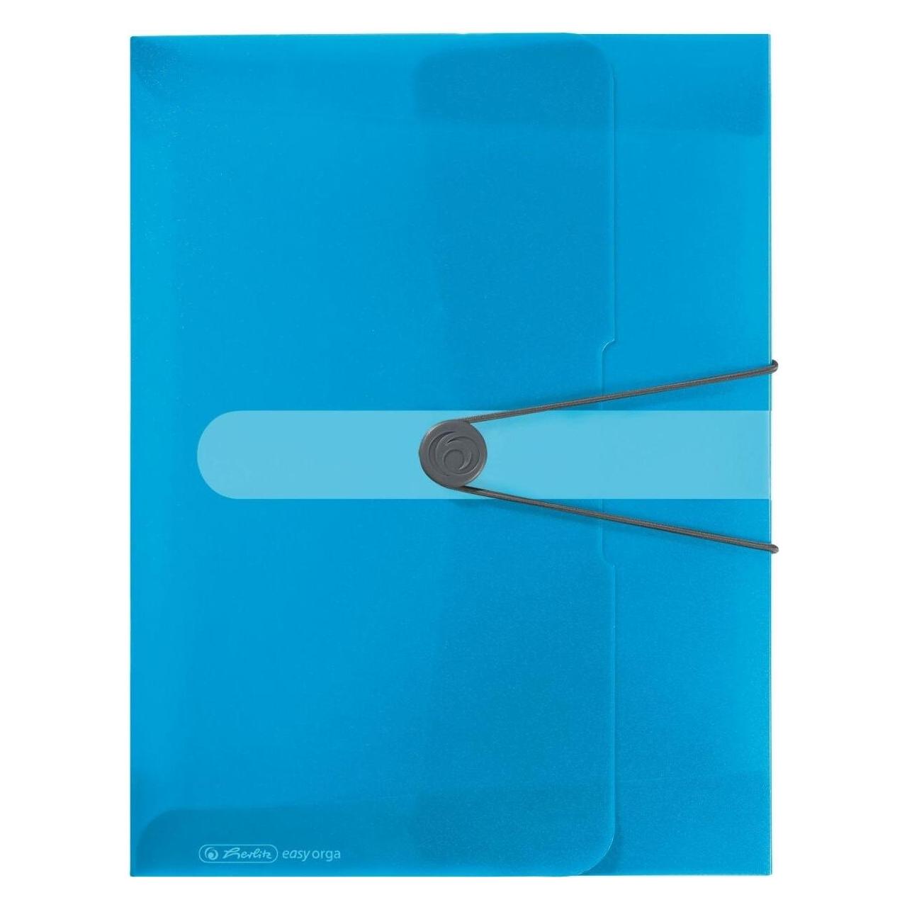 Herlitz Sammelbox easy orga to go, DIN A4, blau transp. PP-Folie, Füllhöhe: 40 mm, mit Gummizugverschluss un (A4) (11206141)