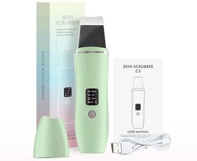 Uplift Essentials Elite Ultrasonic Facial Skin Scrubber & Pore Cleaner scrubber Green
