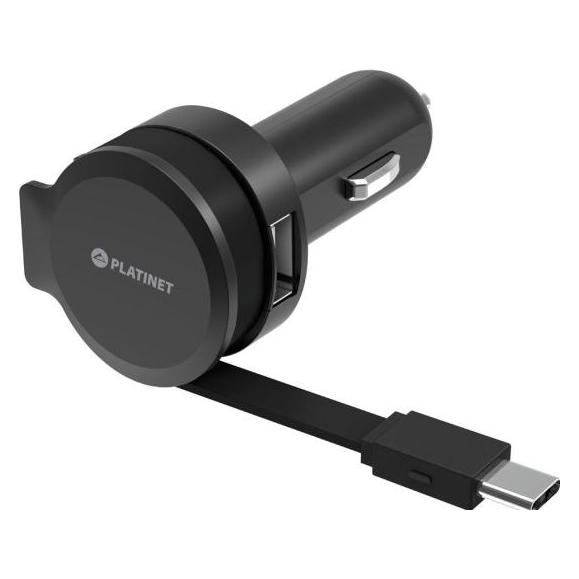 Platinet car charger 1xUSB + USB-C cable (44652) (44652)