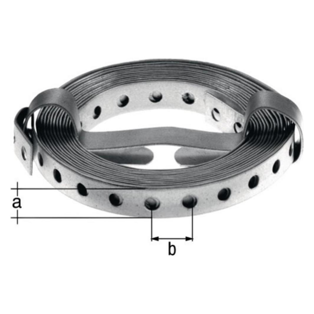 GAH Lochband Band-B20 x 1mm Länge 10 m sendzimirverzinkt (Lochbandeisen, 1 Stk.) (334239)