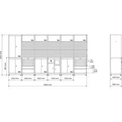 BGS Schrankwand-System Kompakt Holz 6 Module - 80130