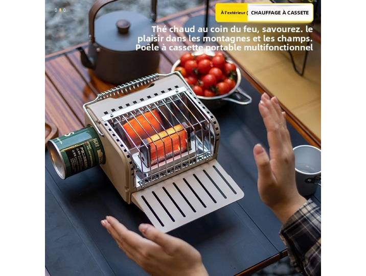 Réchaud de camping multifonctionnel 1200W, mini poêle extérieur, réchaud à gaz, camping, pêche, pique-nique, réchaud sans fumée, portable, fournitures de camping