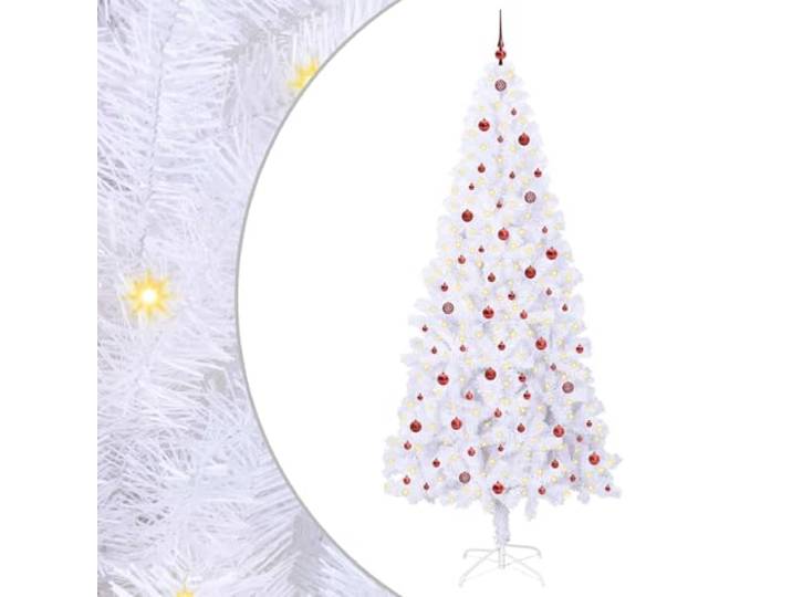 vidaXL Kunstkerstboom met 300 LED Wit 240 cm PVC en staal