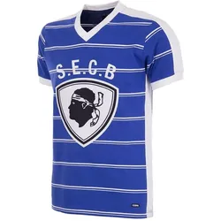 Copa Football, Herren, Fussballtrikot, Bastia 1981 - 82 Retro Trikot (M), Blau