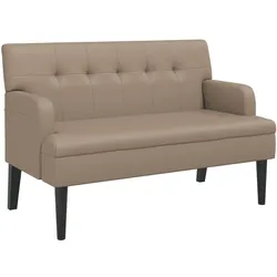 Décoshop26 - Bank mit Rückenlehne und Armlehnen 112 x 65,5 x 75 cm aus cappuccinofarbenem PVC DEC024642 DEC024642