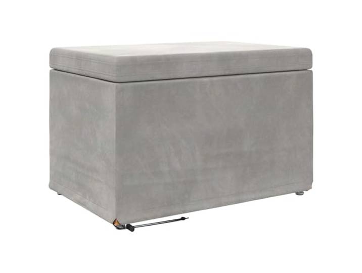 Makastle Hocker Hellgrau 61 x 41 x 40 cm Samt und Engineering Holz