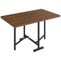 Merax Klappbarer Esstisch 120x80 cm, Esstisch Walnussoptik mit MDF-Tischplatte, Legierungsgestell & 60 kg Belastbarkeit, braun