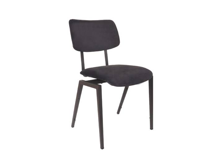 LABEL51 Eetkamerstoel Stapelbaar - Taupe - Velvet - Zwart Metalen Frame