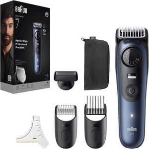 Braun Barttrimmer Series 7, BT7520, 40 Schnittstufen, mit 3 Aufsätzen und Tasche